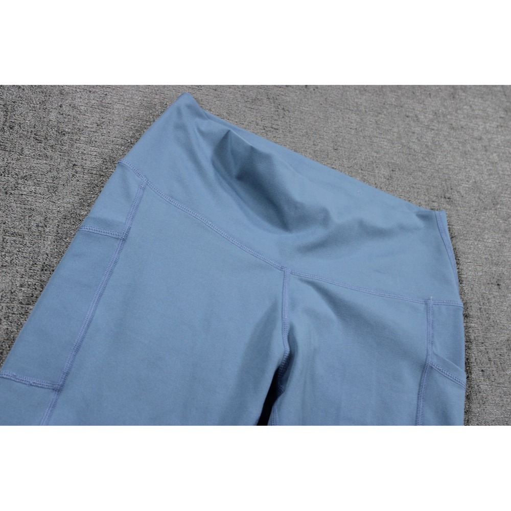Colorfulkoala Womens High Waisted Yoga Pants Side Pockets Blue Leggings Size M